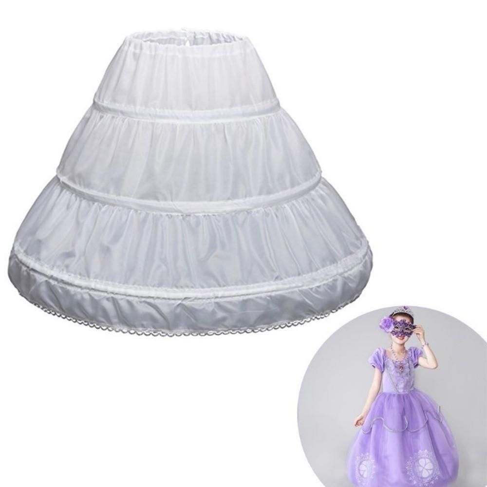 3 Hoops Children Skirt Petticoat White Lace Wedding Petticoat Fashion Princess Skirt  Kids Girls