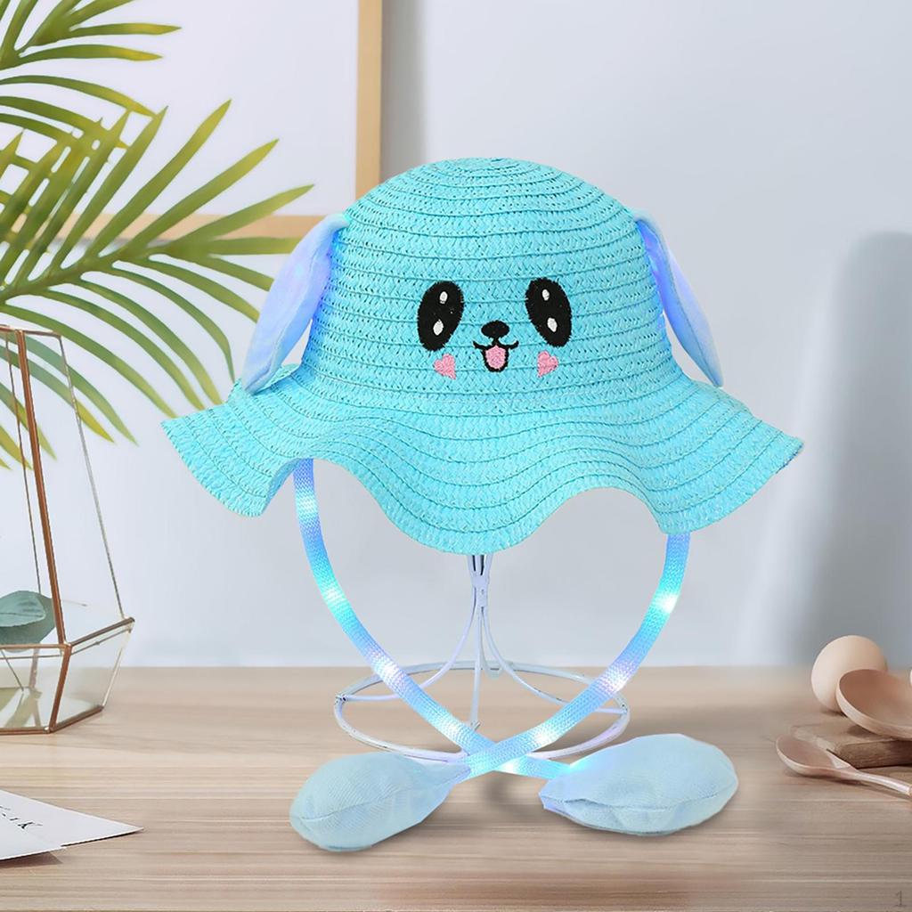 Kids Bunny Hat Lighted Bucket Cap Fashion Sun for Outdoor Sports Vocation