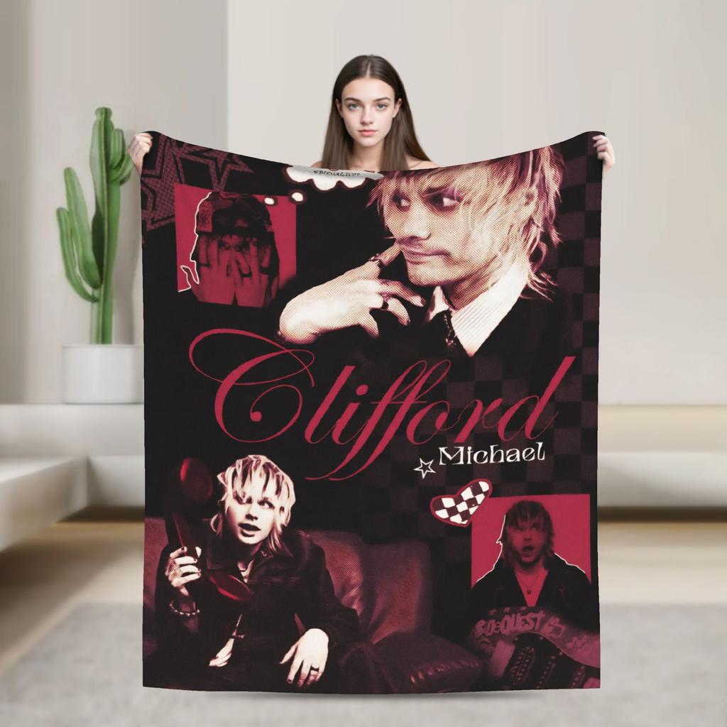 Michael Clifford 5 Second Blanket  Soft Novelty Plush Bedding Throws For Couch Chair Camping Flannel Bedspread Bed Cover