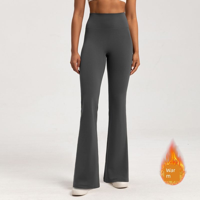 

Aloneadv American High Waist Wide Leg Yoga Pants Women s Autumn and Winter Fleece-lined Heattech Sports Bootcut Trousers Fitness Pants Graphite Gray L