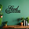 Large God Bless This Home Metal Wall Art Black Iron Laser Cut Rust Resistant Wall Decor for Family Office
