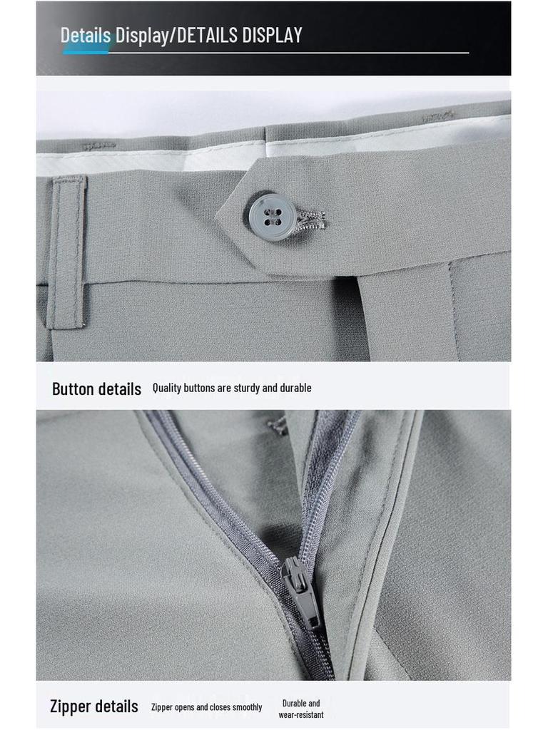 Men's Summer Formal Suit Trousers: Lightweight, High-Grade Casual Business Pants
