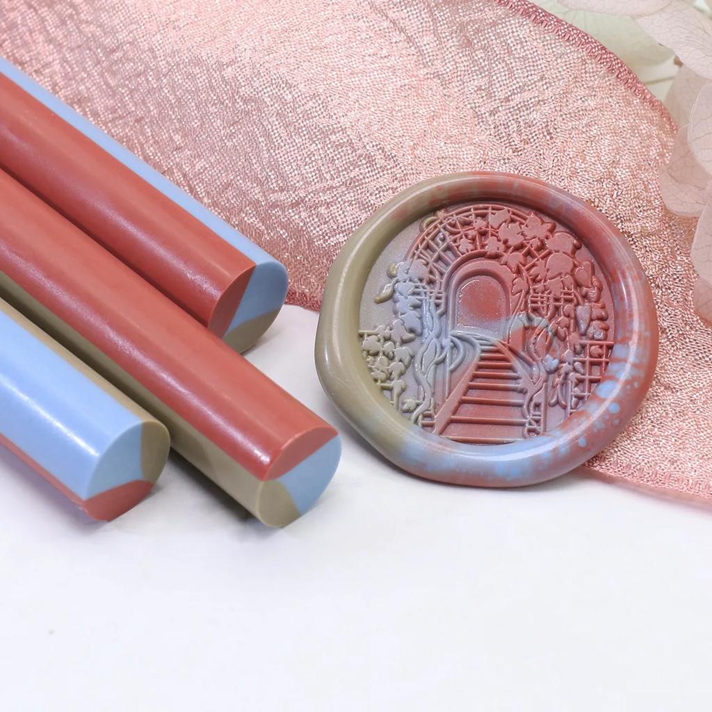 5PCS Lacquer Round Mixed Color Wax Rod Sealing Wax Variety of Mixed Color Retro Wax Strips Envelope Sealing