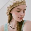 Slowslowly No.231 / Fruits Crochet Beret _ Cream and Beige