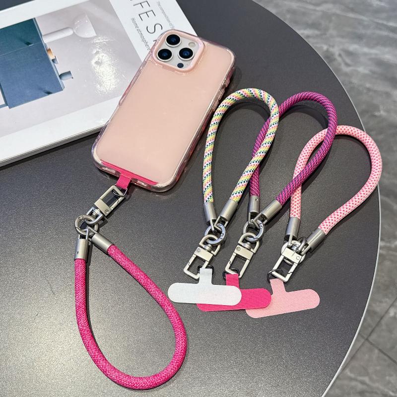 Portable Mobile Phone Hand Wrist Straps Nylon Colorful Anti-Fall Lanyard With Gasket Detachable Cellphone Hanging Cord