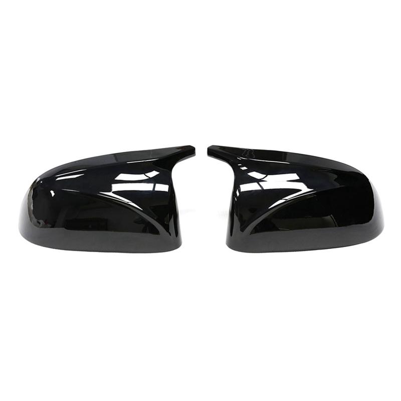 A51K-1 Pair Car Side Rearview Mirror Caps For BMW X3 G01 X4 G02 X5 G05 2018- Black Accessories