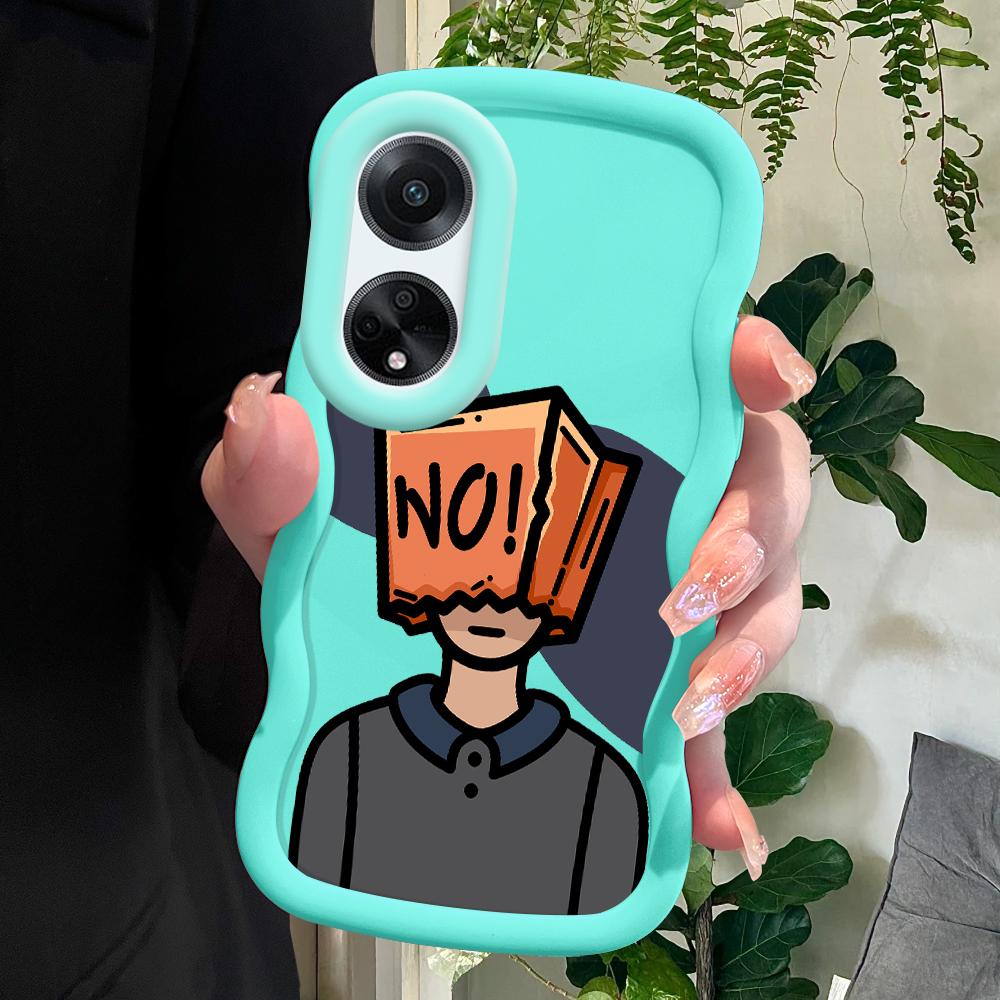 

Окрашенный узор Big Wave Edge Мягкий силиконовый материал Macaron чехол для телефона противоударный защитный резиновый чехол для OPPO Reno Realme Realme C2 2020 синий