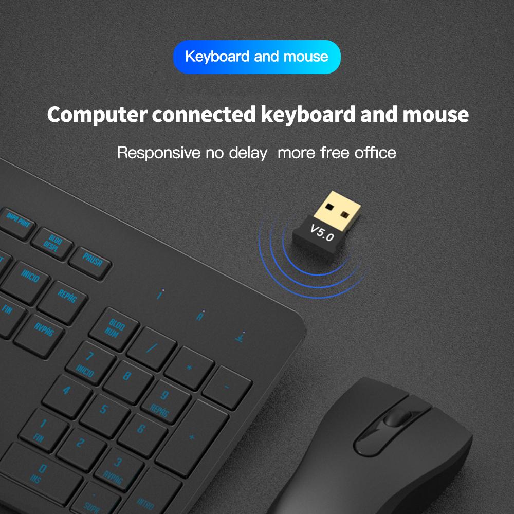 2-in-1 USB Wireless Bluetooth Adapter BT 5.0 Wireless Dongle Music Audio Receiver Transmitter for Speaker Mouse Laptop Gamepad