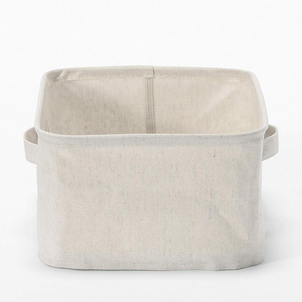 MUJI Polyester Cotton Linen Blend Soft Box Rectangular Small Width 37 X Depth 26 X Height 16cm 38369752 Approx.