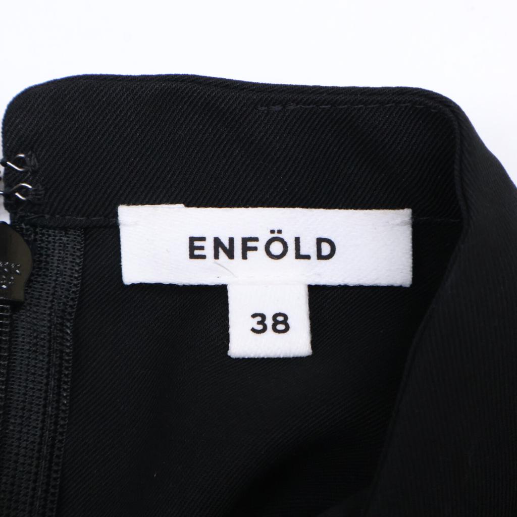 ENFOLD [Excellent Condition/24 Stainless Steel] 300HS733-1480 CAPE WAVE DRESS Dress 38 blackUsed
