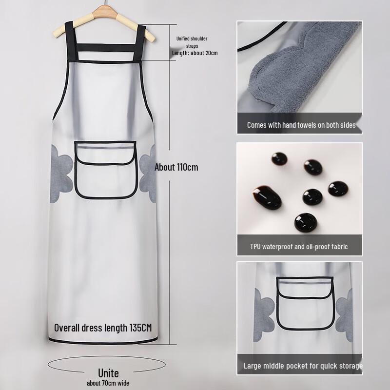 BeiYou Transparent Waterproof Kitchen Apron