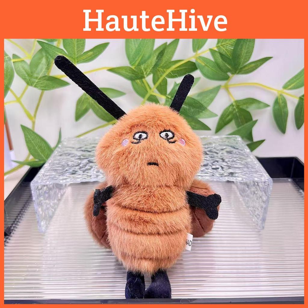 Cute Miniature Soft Plush Cockroach Hanging Ornament Keychain For Bags And Accessories