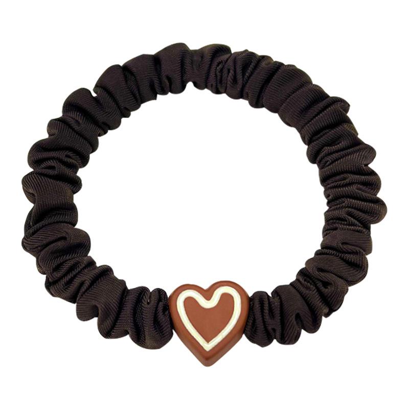 Kleiner Bär Hochelastisches Kaffee-Haargummi für Frauen und Mädchen - Langlebig, Schlicht und Elegant