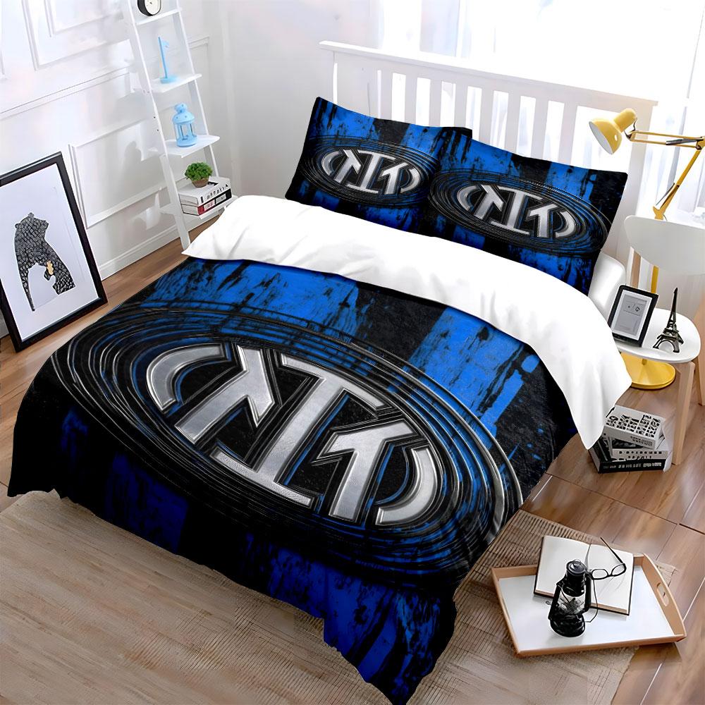 Inter Milan logo patroon. Beddengoedsets Dekbedovertreksets Dekbedovertrekken Kussenslopen(1*Dekbedovertrek 2*Kussenslopen zonder dekbedvulling)