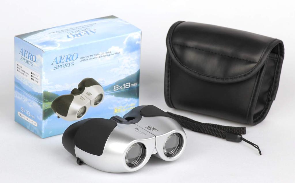 Kenko Binoculars AERO SPORTS mini Porro prism type 8x 18 caliber lightweight compact silver 97614 8×18