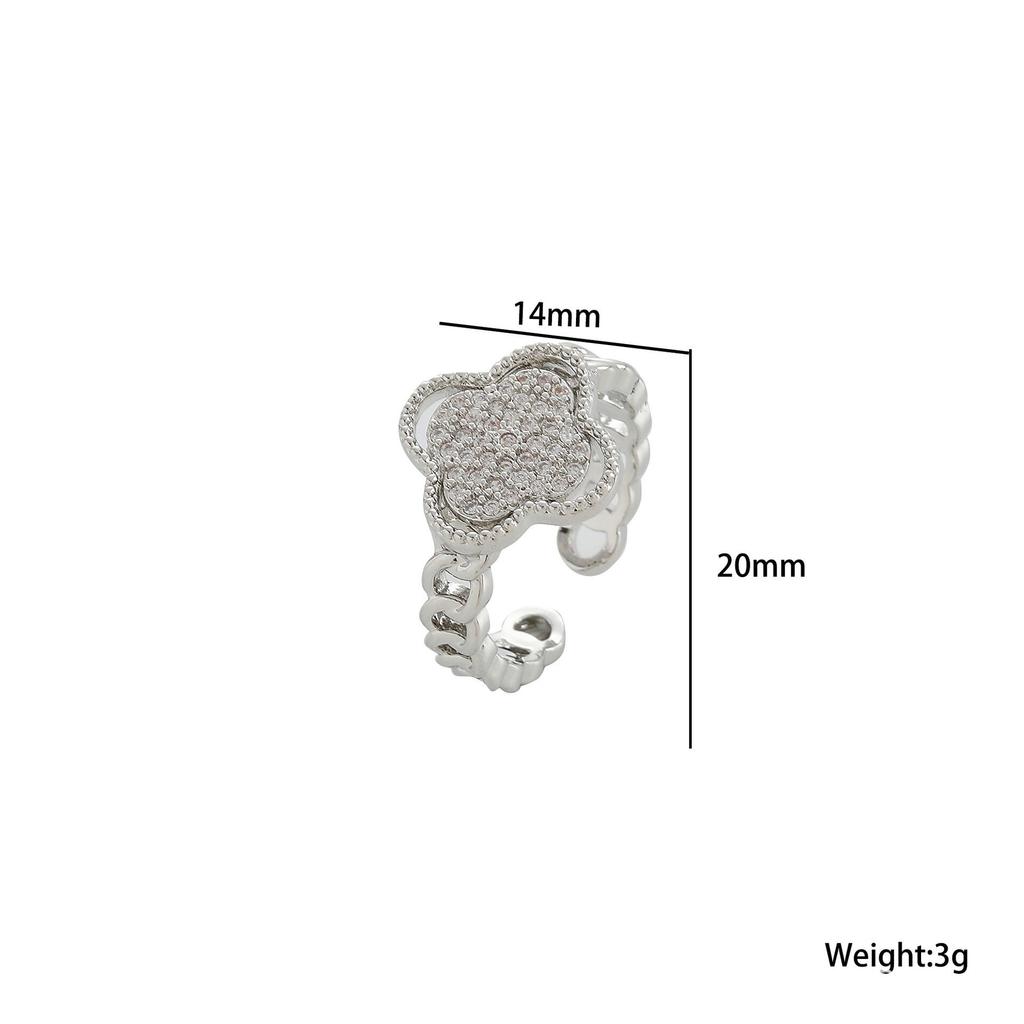 Neuer Modetrend Personalisiertes Design Vierblättriges Kleeblatt Ring Mädchen Temperament Süßer Cooler Stil Ring