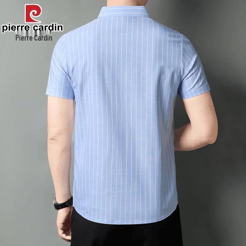 Pierre Cardin Men's Pure Cotton Striped Short-Sleeve Shirt