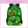 Regretevator Gnarpy Green Cat Backpack With Printed Design For School Use