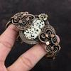 Dalmatian Jasper Gemstone Bangle Copper Wire Wrapped Cuff Bracelet Adjustable Bangle Handmade Copper Jewelry Flower Cuff Bracelet For Gift