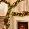 1.8m Christmas Rattan Garland Christmas Tree Accessories LED Lights Green Rattan