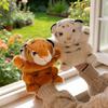 6 Kinds Tiger Plush Puppet Cute Brown White Cartoon Forest Animal Interactive Plushie Tell Story Education Stage Prop Gift