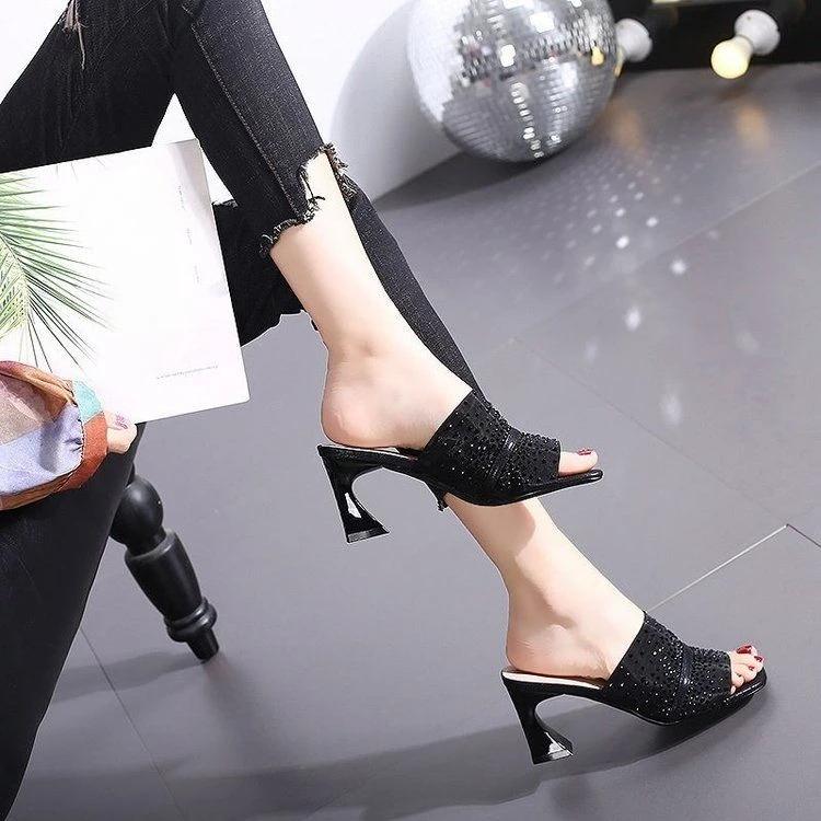Fashion With Heel Shoes for Women Mesh Sandals Summer Footwear On Offer 39 Slides Promotion H Sandal 2025 Unique Sale Pvc Woman Slippers