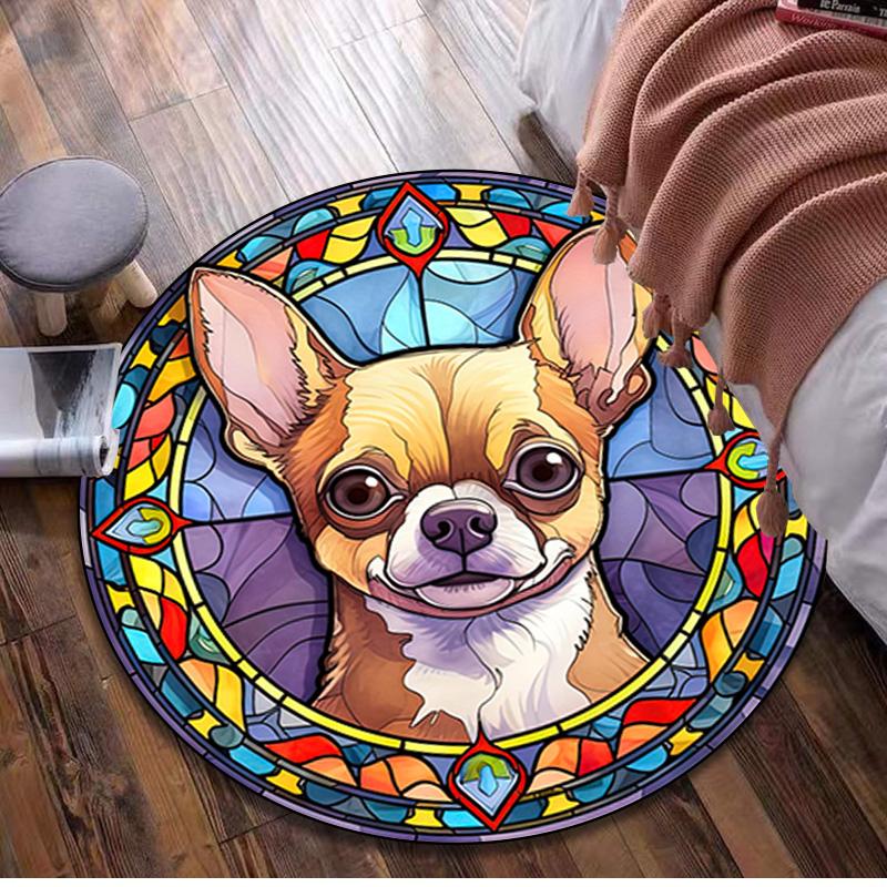 Animal Circular Rug - Office Decorative Carpet For Living Room Bedroom Door Mat Floor Rug Computer Chair Area Rug