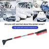 Durable Ice Scraper 2 in 1 Snow with Large Brush Head Extendable Sturdy ABS Portable Auto Shovel Soft Tips