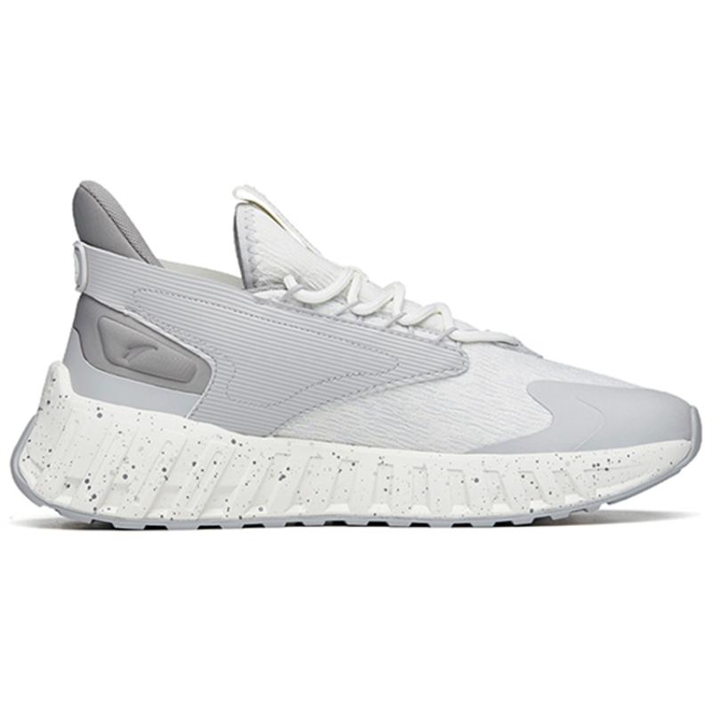 Anta Non-slip Wear-resistant Shock Absorption Low-Top Chunky Sneakers Men's White Gray Sneakers