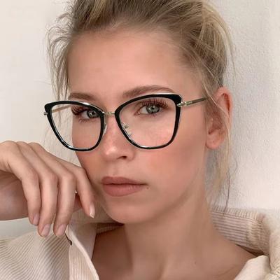 New IN Cat Eye Frame Fashionable Retro Women Frame Anti Blue Light Women's Frame Computer Eyeglasses