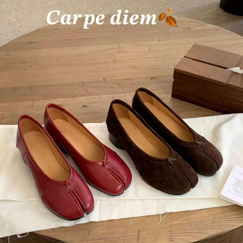 Retro split-toed light-mouth thick-heeled single shoes, spring and summer one-pedal Mary Jane women's shoes