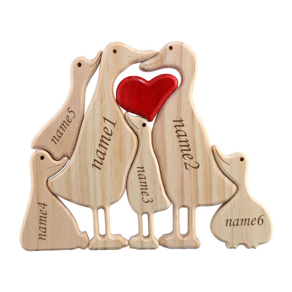 Personalized Duck Family Theme Wooden Art Puzzle 2024 Free Engraving Wooden Desktop Decorations Customized Gifts for Mom Da M5A5