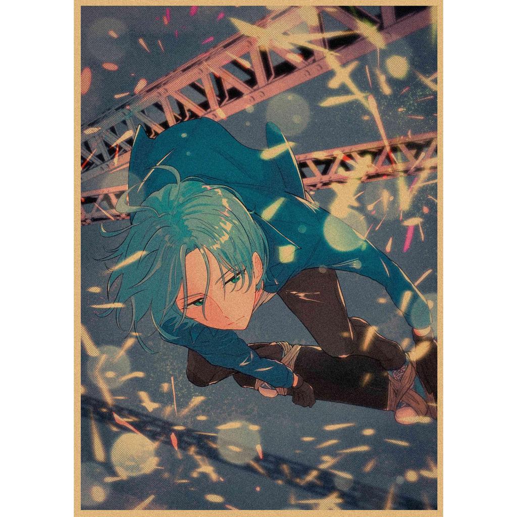 Retro Japanese Sports Anime Skateboard Poster - Infinite Mural Decoration