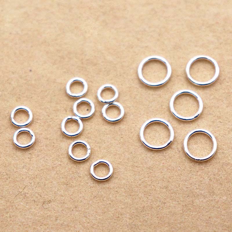 Genuine Real Pure Solid 925 Sterling Copper Close Jump Rings Split Ring Connector Chains Zircon Making Findings Components