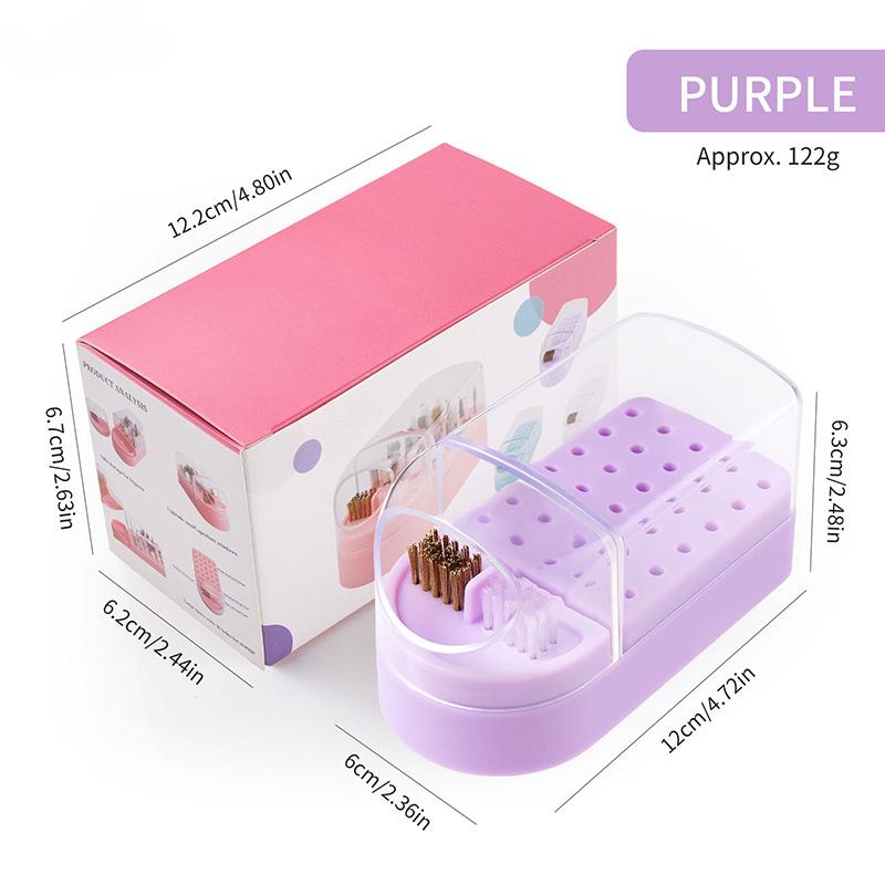 30 Holes Nail Art Drill Bits Storage Box Milling Cutter Showing Shelf Nail Tools Holder Display Electric Drill Bits Organizer