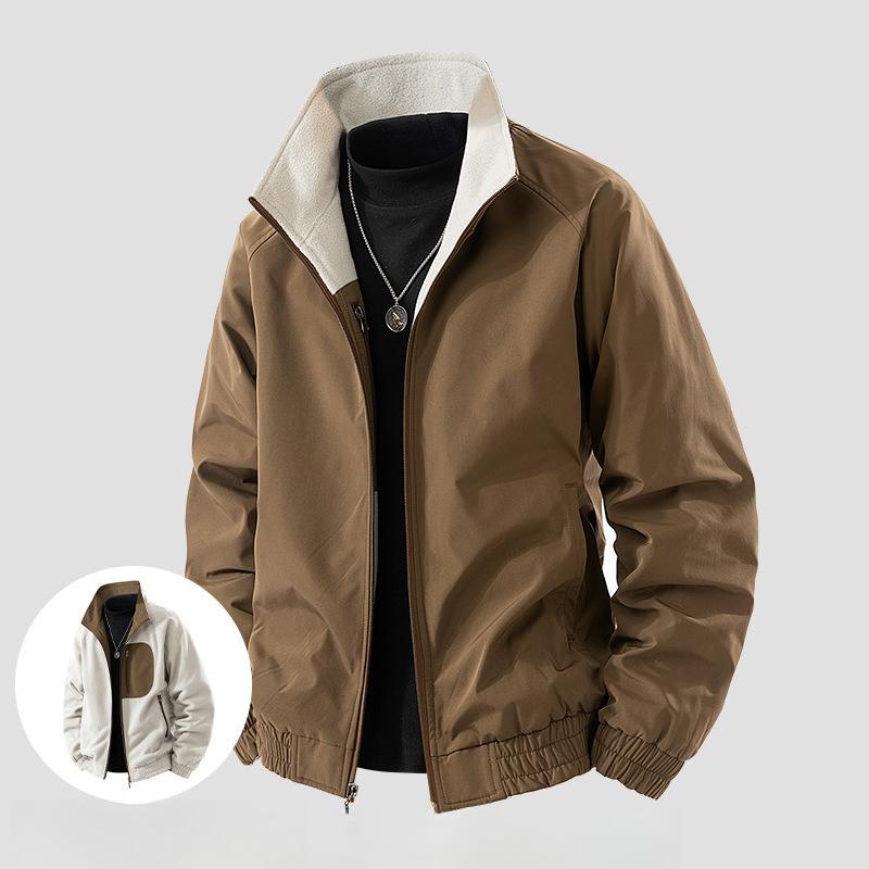 Spring and Autumn Men's Coat Thickened Versatile Casual Handsome Jacket Spring Stand-up Collar Clothes