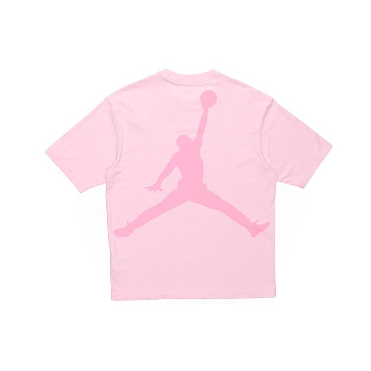 Jordan T Shirts Men's Pink Crew Neck Moderate Straight Fit DR9621-603