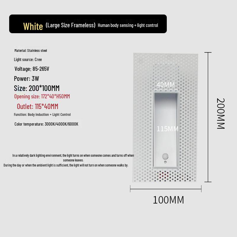 Wireless Motion Sensor Stair Lights - Borderless Embedded Design