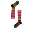 4pairs Patchwork Colorful Striped Calf Socks Japanese Style Retro Pile Socks  Girl