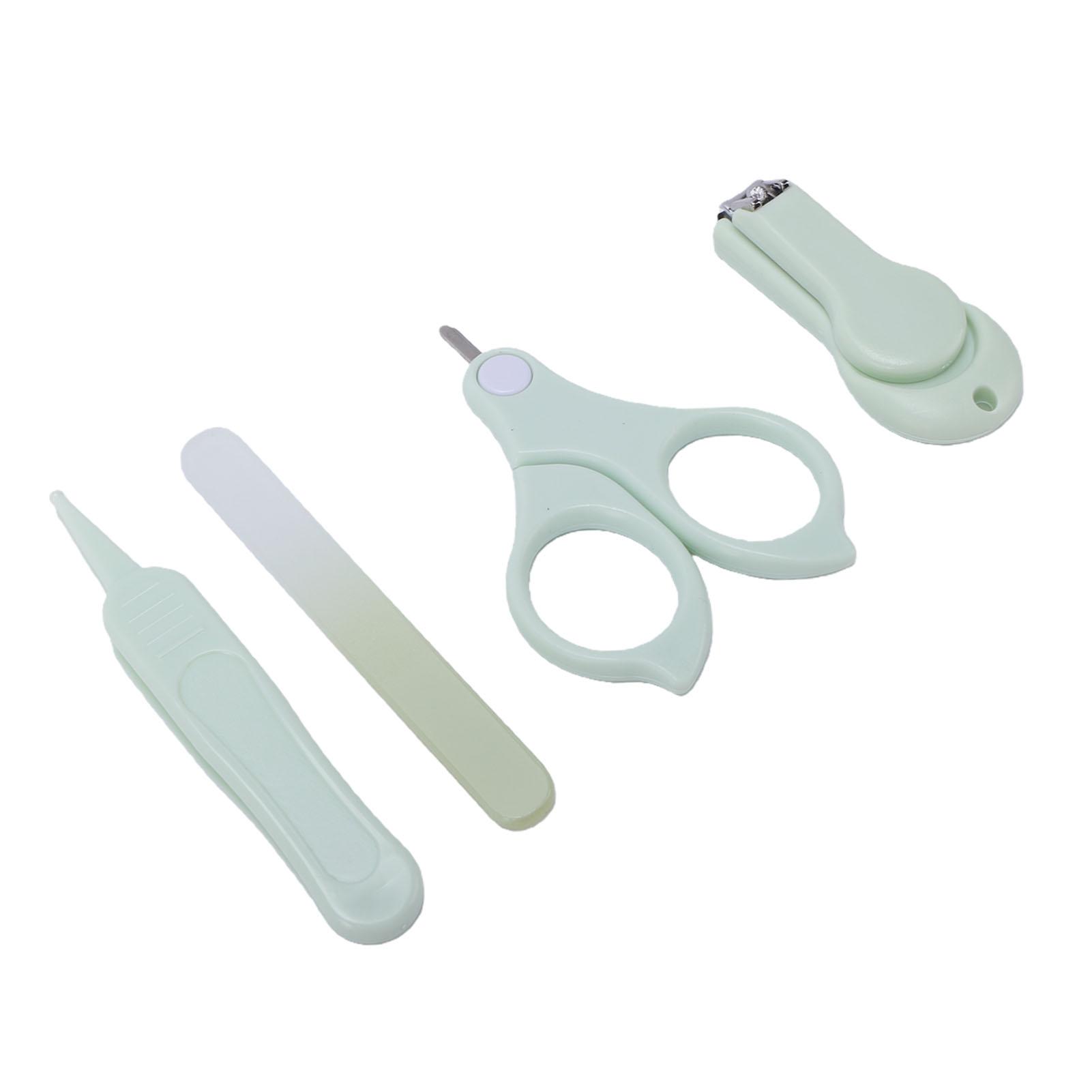 

Baby Nail Clipper Set Stainless Steel Nail Trimmer Scissors File Tweezers Portable Infant Nail Care Kit