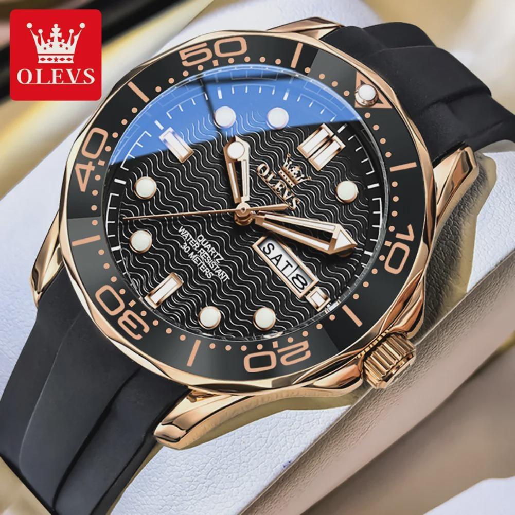 Fashion Mens Watches Steel/Silicone Strap Luminous Dual Calendar Waterproof Multi Color Business Sport Wrist Watch