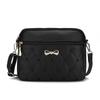 Ankunft Einfache Schultertaschen für Damen Stickerei Herz Umhängetasche Damen Leder Schwarze Handtasche Kleine Umhängetasche