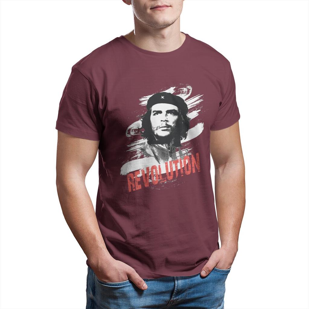 Che Guevara Revolution Viva La Revolution T-Shirt Men  Cool 100% Cotton Tee Plus Size Graphic Printed Clothes