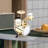 Miniature Drum with Case, Miniature Musical Instrument Model Replica Drum Set Mini Drum Miniature Dollhouse Model Ornament Drummer Gift Music Room