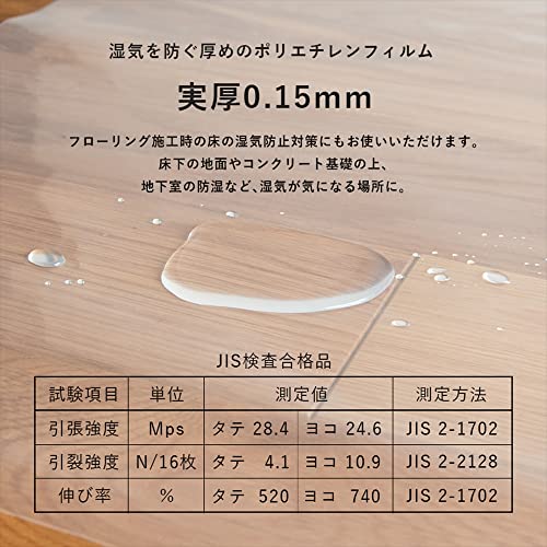 Kohin Japanese-made Moisture-proof Sheet for Under Tatami Mats, "For 8 Tatami Mats," Approximately 1m Wide X 3.8m Long X 4 Sheets Included.