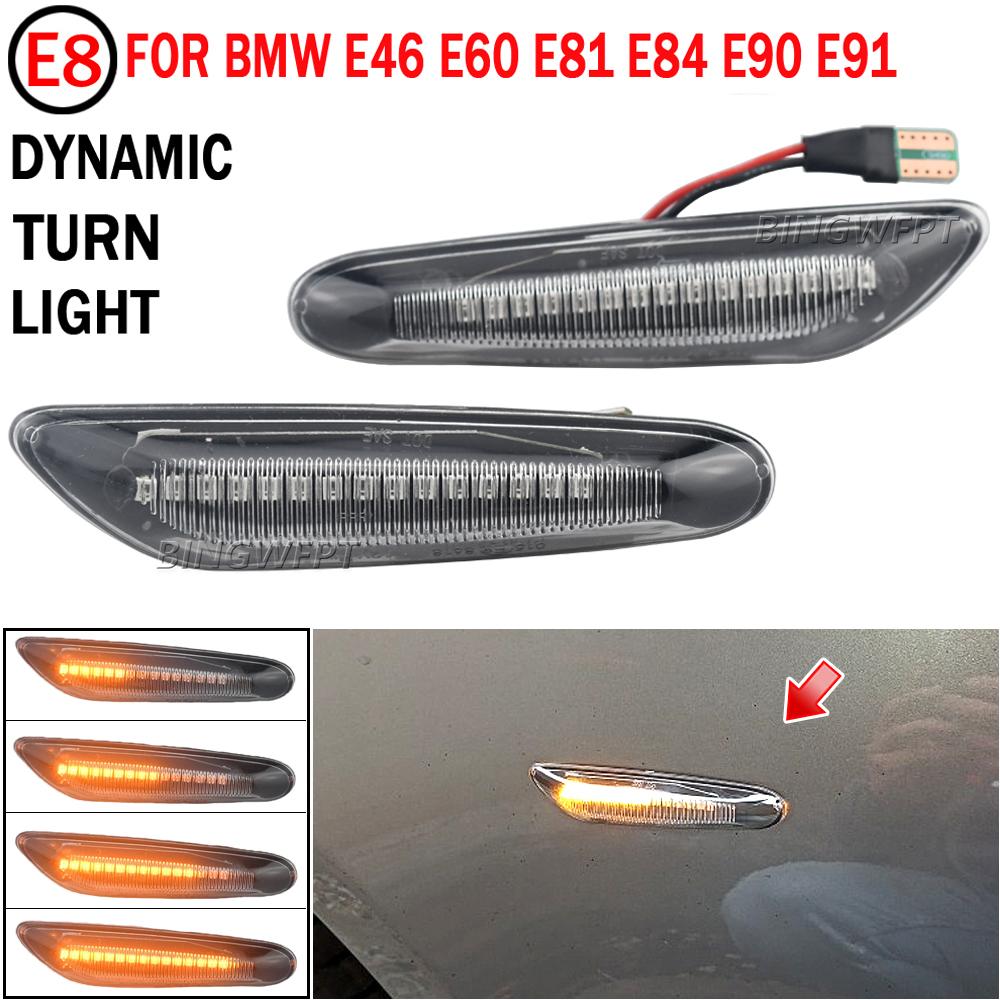 LED Turn Signal Side Marker Light Dynamic Flasher Blinker For BMW E46 E60 E61 E90 E91 E81 E87 E82 E88 E83 E84 E92 E93 X3 X1