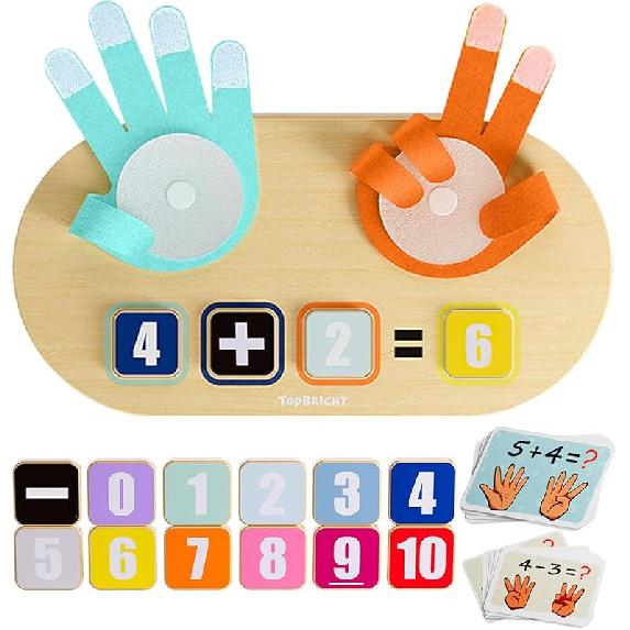 TOP BRIGHT Educational Learning Number Toy for Toddler - Finger Counting Math Toys, Homeschool Supplies for Math Manipulates, Number Counting Blocks Regular Math Toy