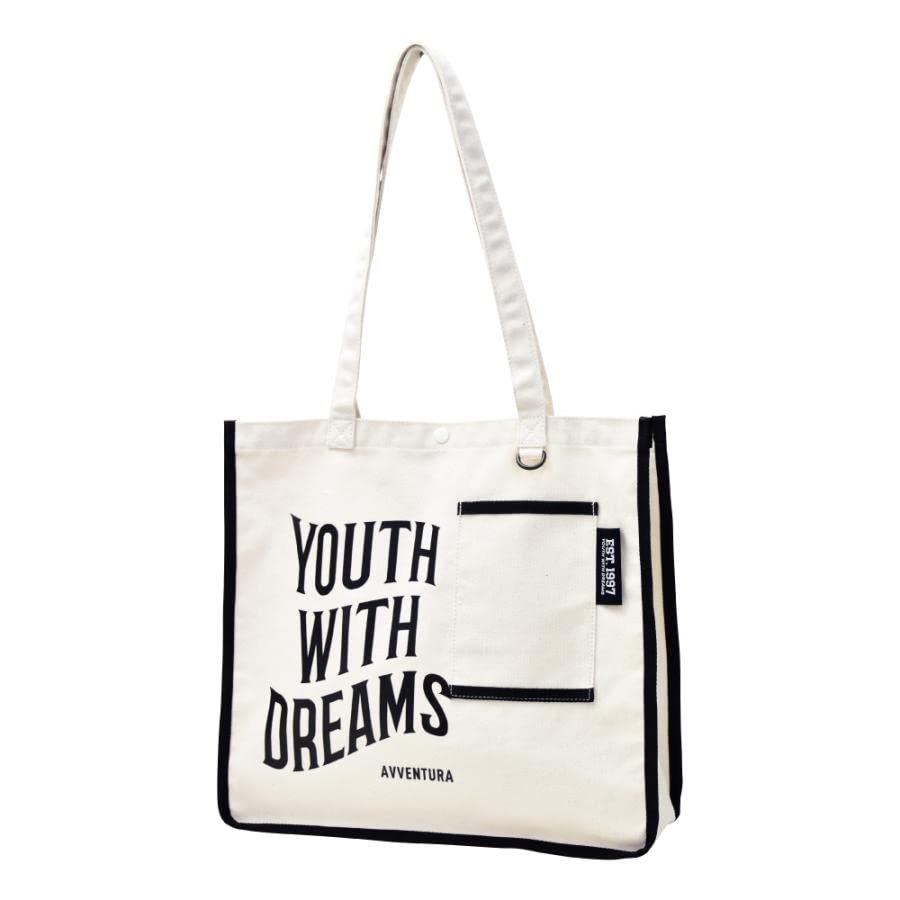 

Tote Bag Large Capacity A4 Piping Logo Pocket Shoulder Outdoor Sub Bag 0011 Black [Aventura]