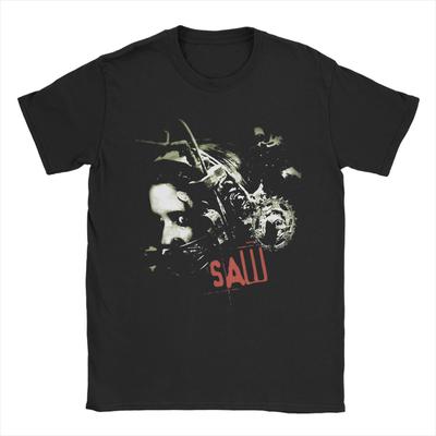 Casual Vintage Saw Movie T-Shirt Men's Crewneck Short Sleeve Clothes Halloween Cotton Summer Top Tee