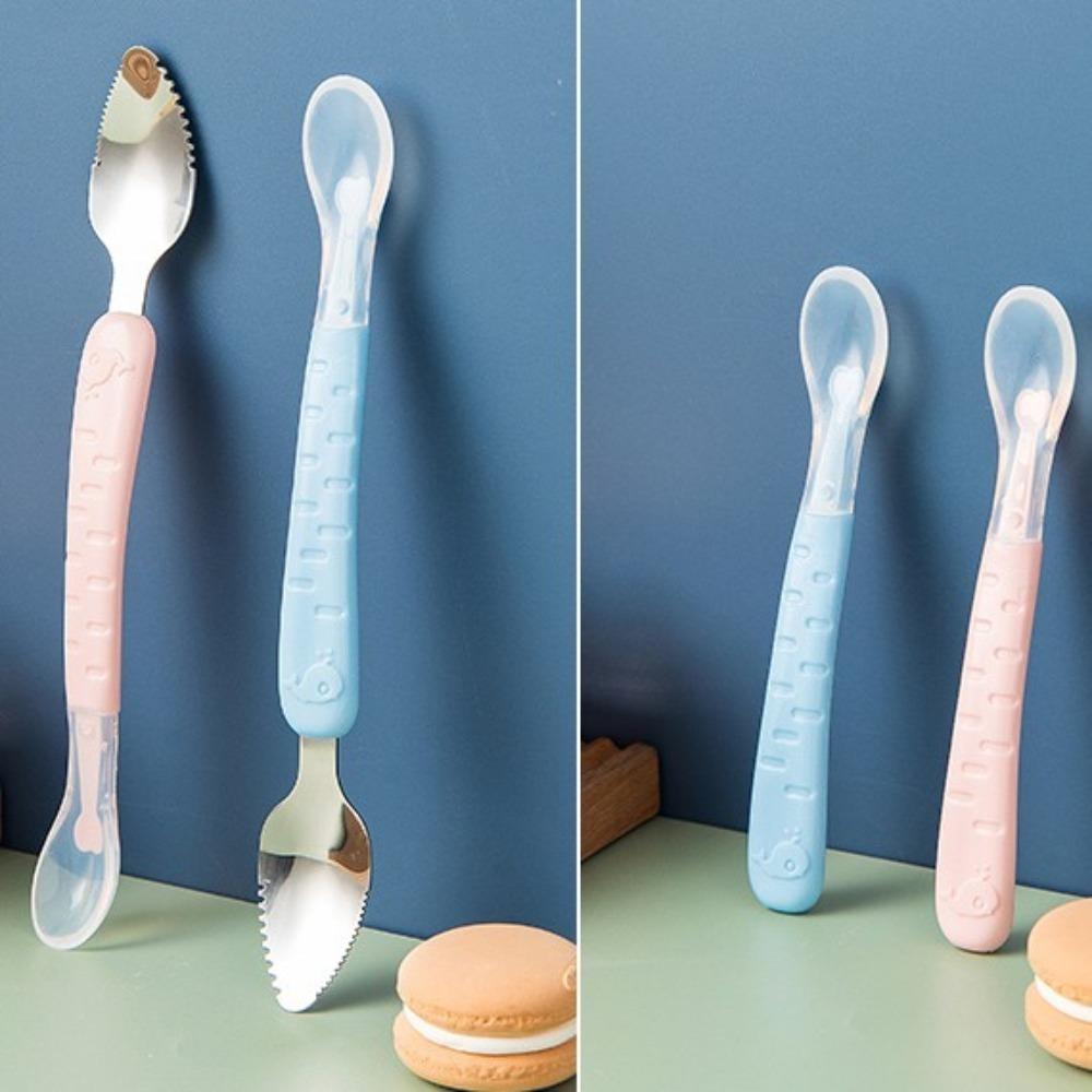 Food Grade Puree Spoon Double Headed Complementary Food Spoon Creative Baby Tableware
